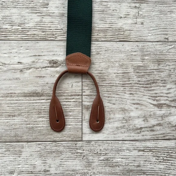 Vintage RARE MENS Polo Ralph Lauren Green Red Black Suspenders Braces Brass